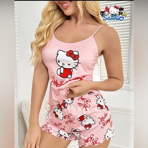 Hello Kitty Other - Sanrio Hello Kitty Women's Pajamas Cute Watermelon Red Print Casual Comfortable